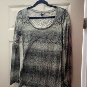 Express Gray Snakeskin Print Women's Top